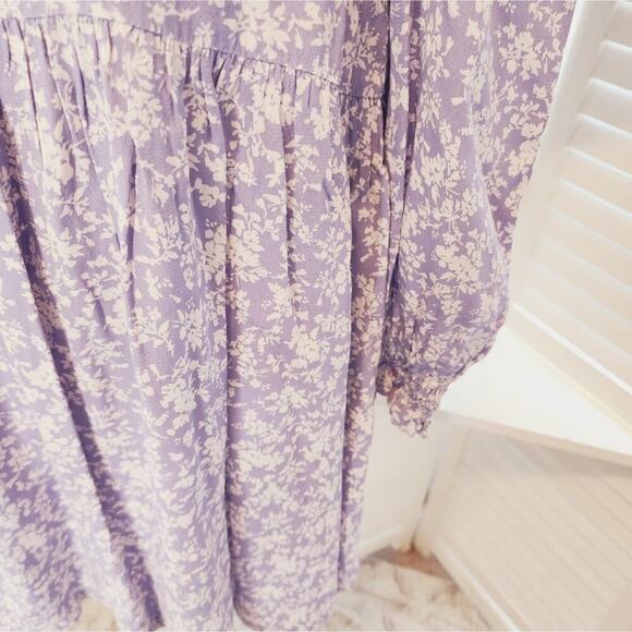 ISABELLA OLIVER LILAC FLORAL PEPLUM BLOUSE SIZE 1 (MED) - Picture 2 of 8